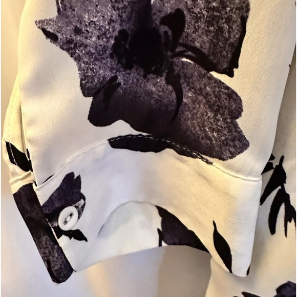 SIMPLY VERA WANG 3/4 Sleeve Black Purple White Floral Top Sz XL EUC - Picture 7 of 12